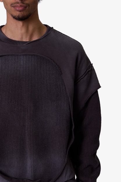 Dug Up Distressed Sweater - Charcoal Grey