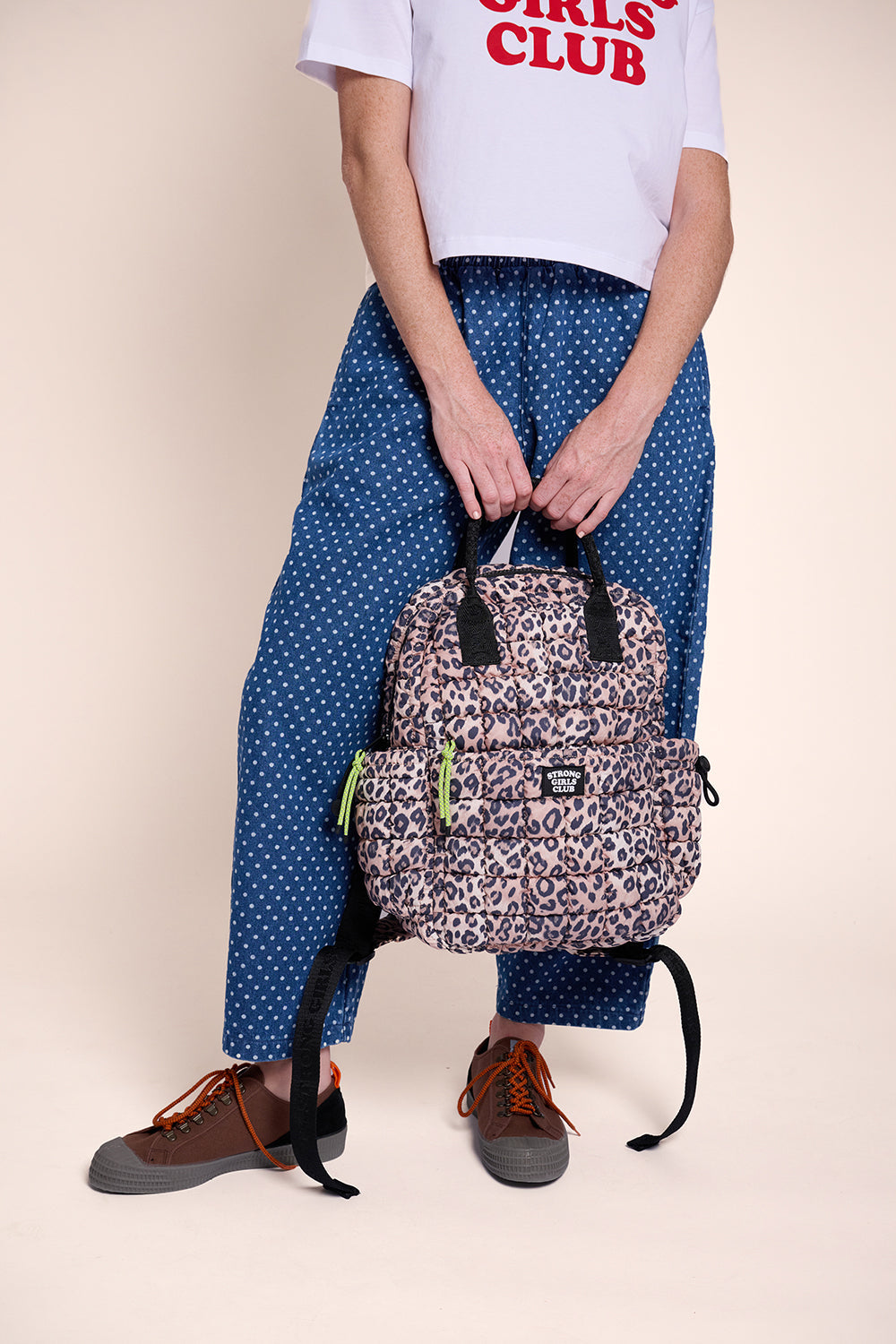 Dumpling Quilted Backpack - Leopard