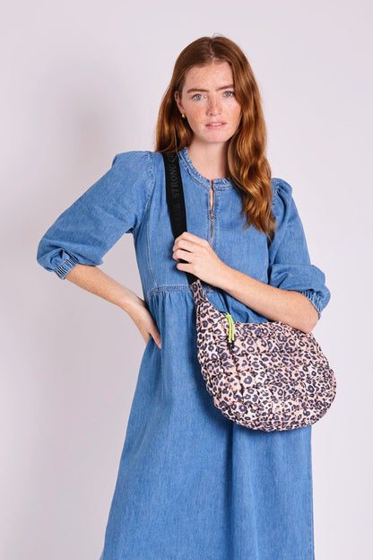 Dumpling Quilted Crossbody Bag - Leopard