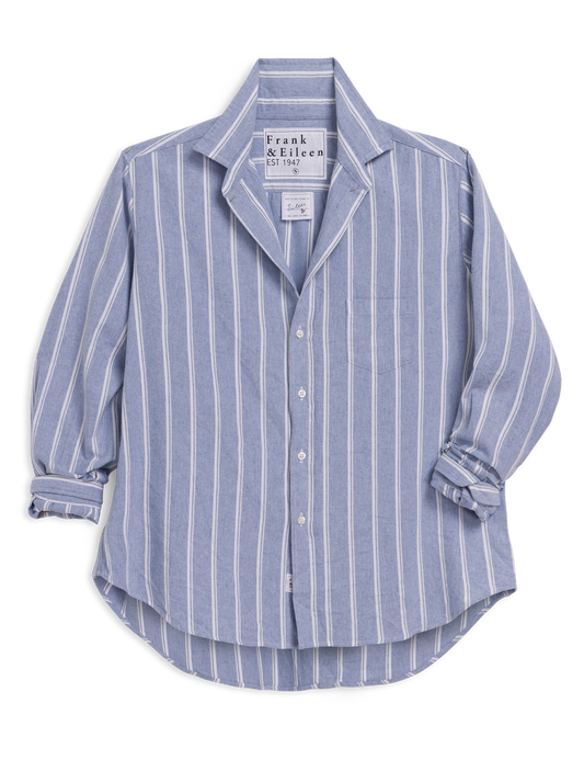 EILEEN Blue and White Stripe, Italian Flannel