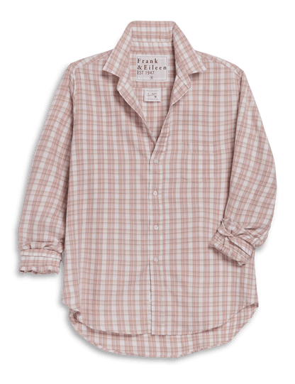 EILEEN Pink and White with Gray Plaid, Italian Flannel