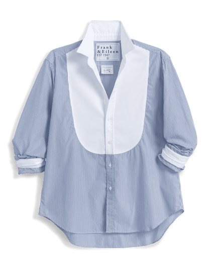 EILEEN TUXEDO Blue and White Stripe, Italian Superluxe