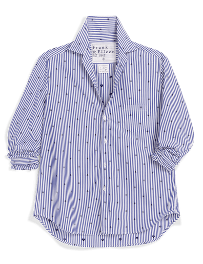 EILEEN Blue Stripe with Navy Stars, Italian Cotton