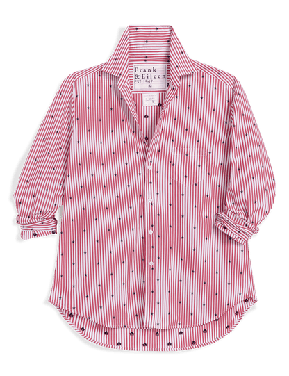 EILEEN Red Stripe with Navy Stars, Italian Cotton