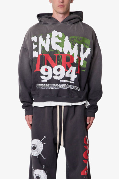 Enemy Hoodie - Washed Black