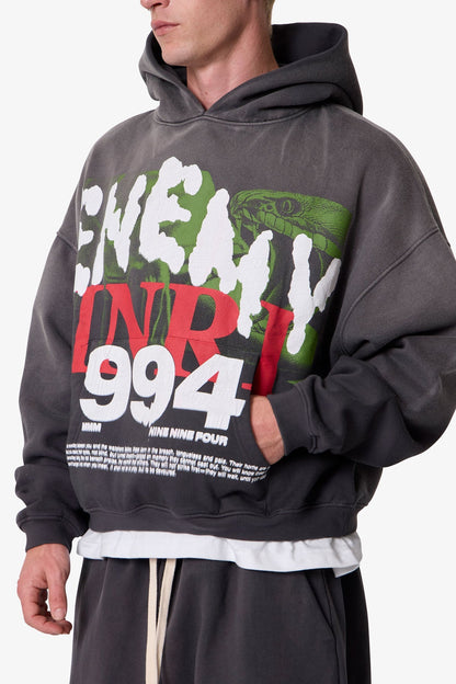 Enemy Hoodie - Washed Black