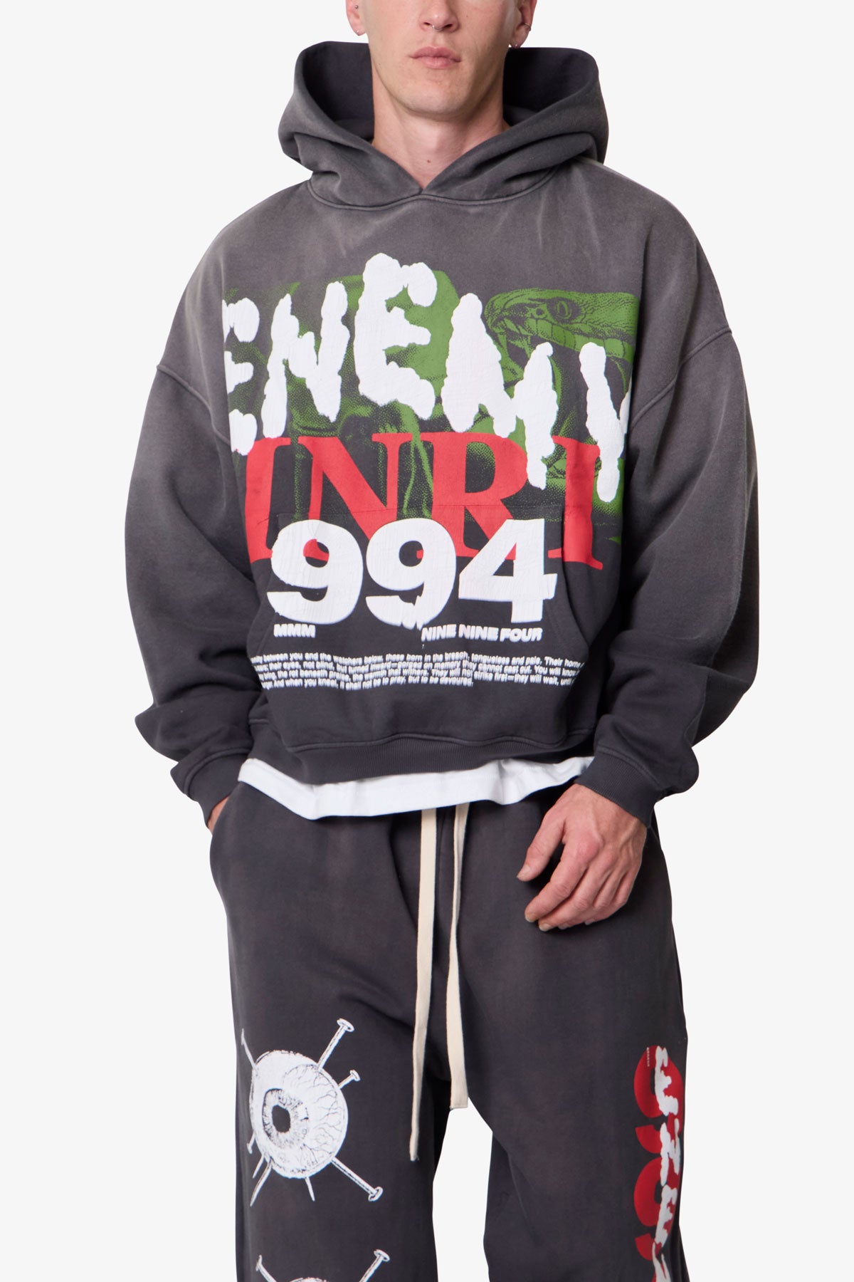 Enemy Hoodie - Washed Black