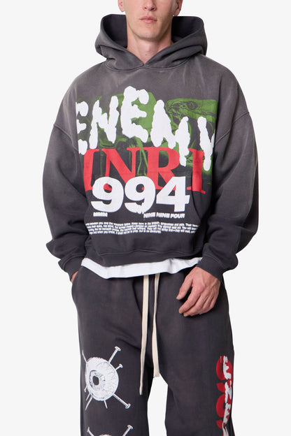 Enemy Hoodie - Washed Black