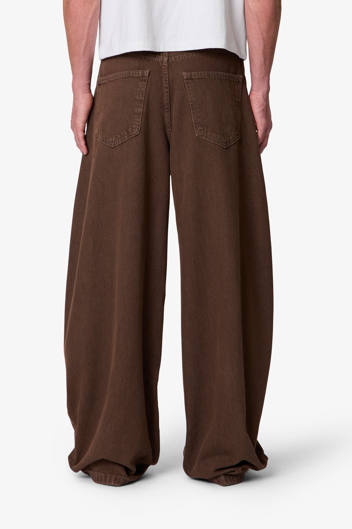 Exposed Shank Barrel Denim - Brown