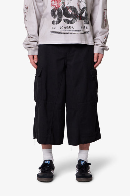 Extra Long Cargo Shorts - Black
