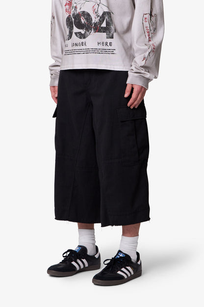 Extra Long Cargo Shorts - Black