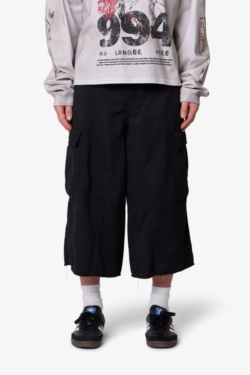 Extra Long Cargo Shorts - Black