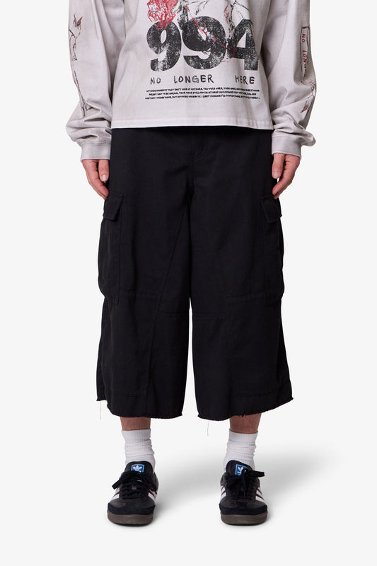 Extra Long Cargo Shorts - Black