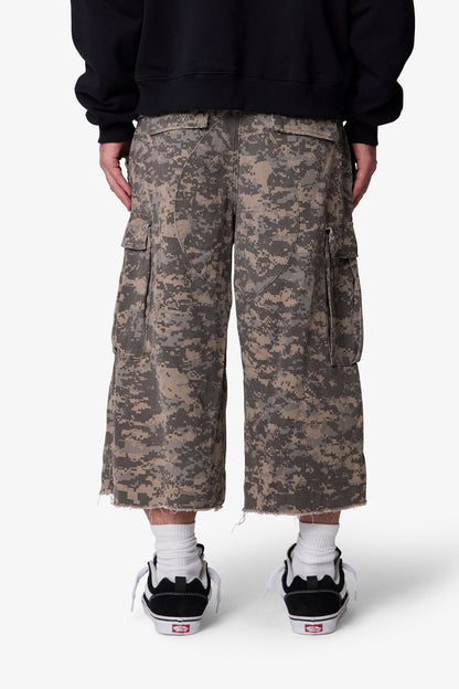 Extra Long Cargo Shorts - Digi Camo