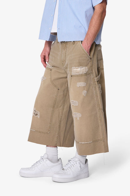 Extra Long Carpenter Shorts - Olive