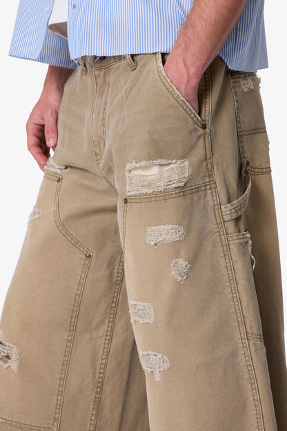 Extra Long Carpenter Shorts - Olive