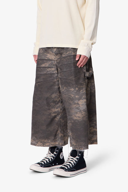 Extra Long Overdyed Cargo Shorts - Digi Camo