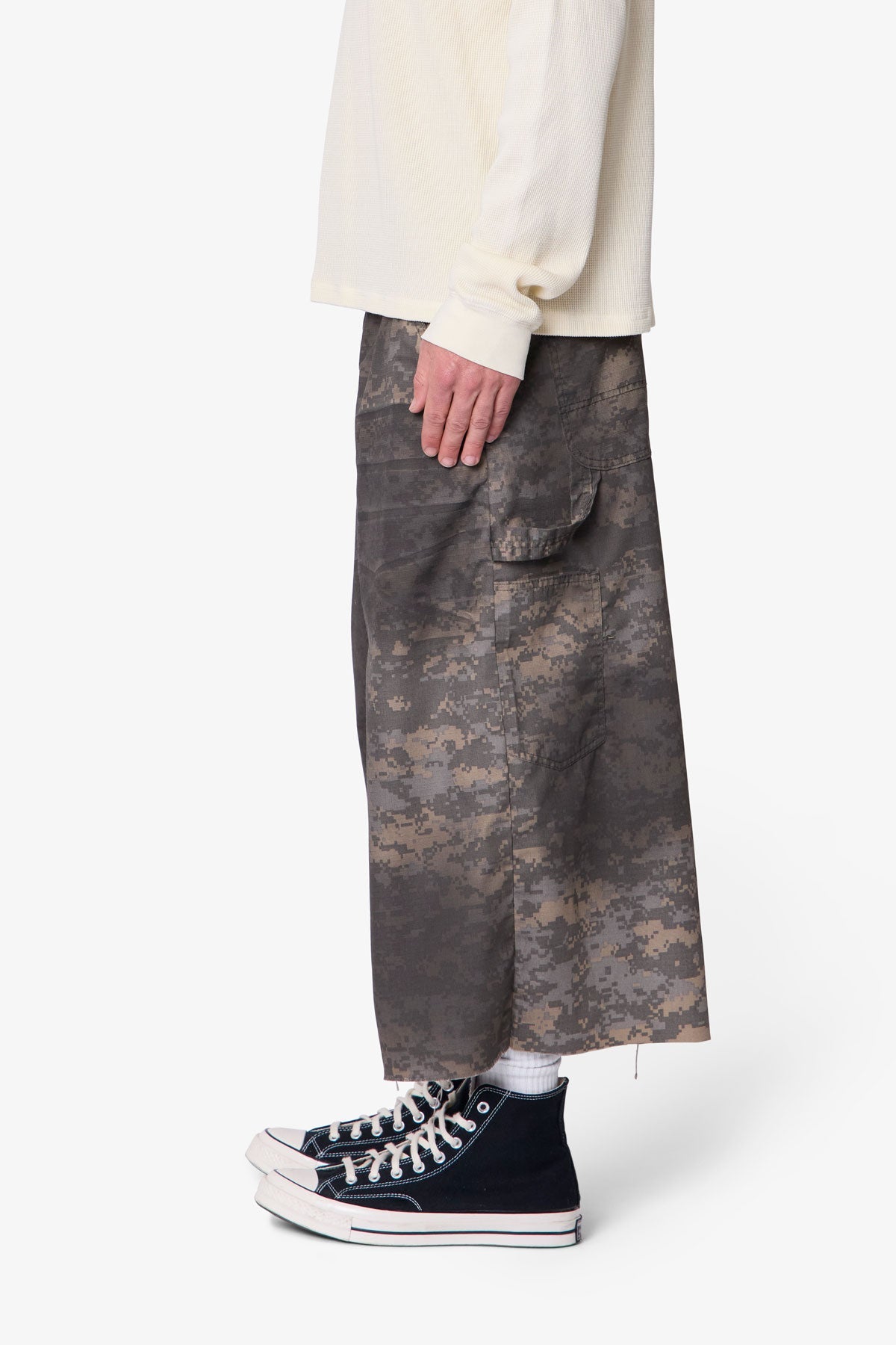 Extra Long Overdyed Cargo Shorts - Digi Camo
