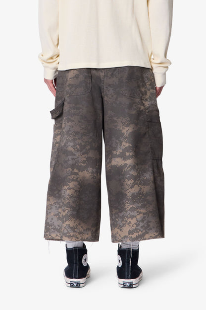 Extra Long Overdyed Cargo Shorts - Digi Camo