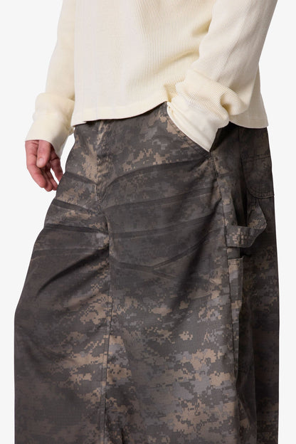Extra Long Overdyed Cargo Shorts - Digi Camo