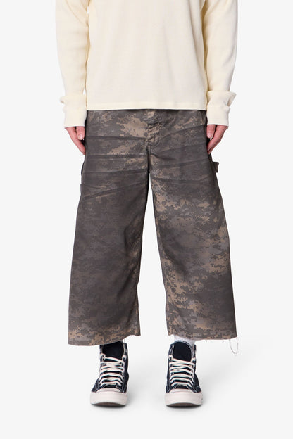 Extra Long Overdyed Cargo Shorts - Digi Camo