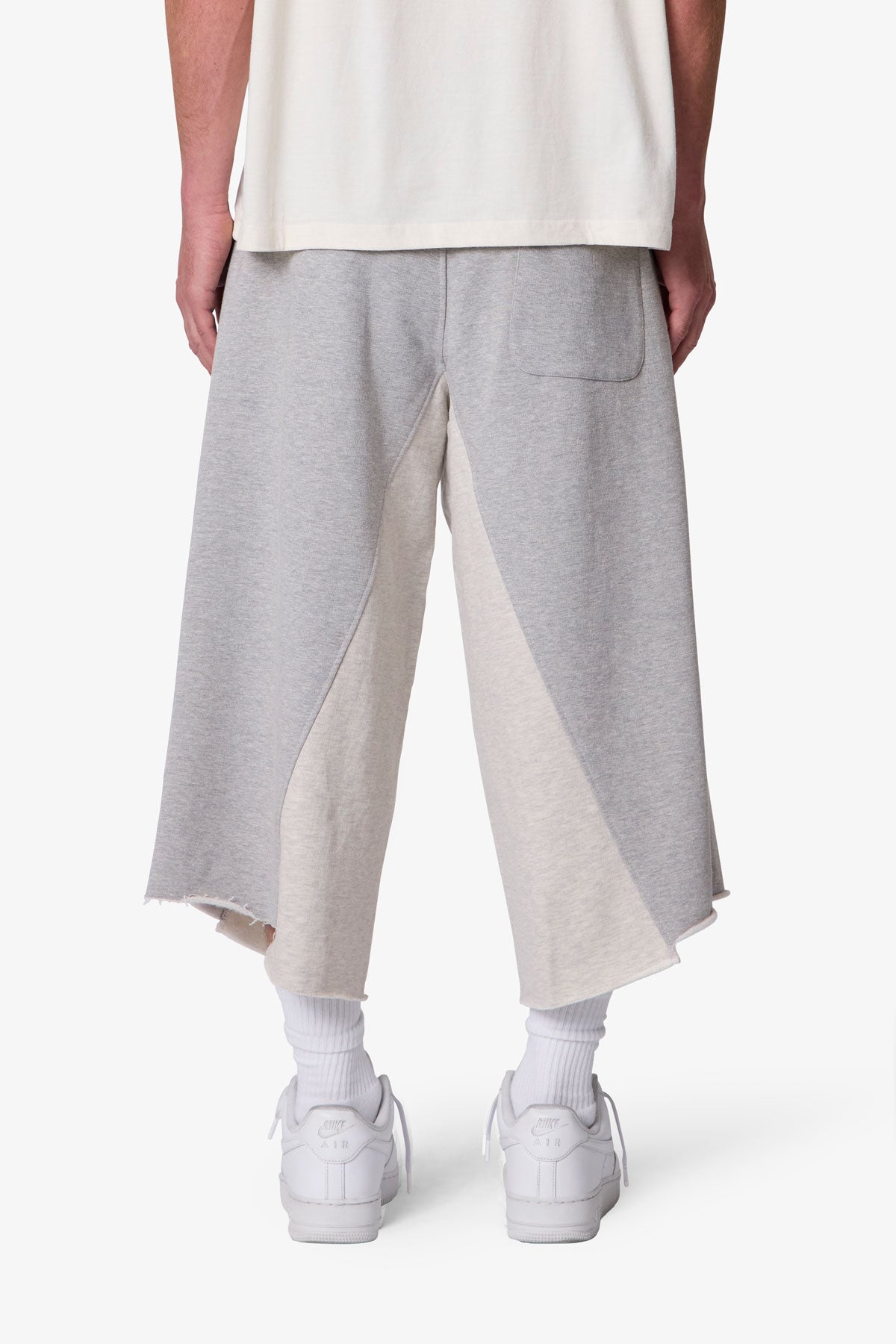 Extra Long Paneled Sweatshorts - Heather Grey
