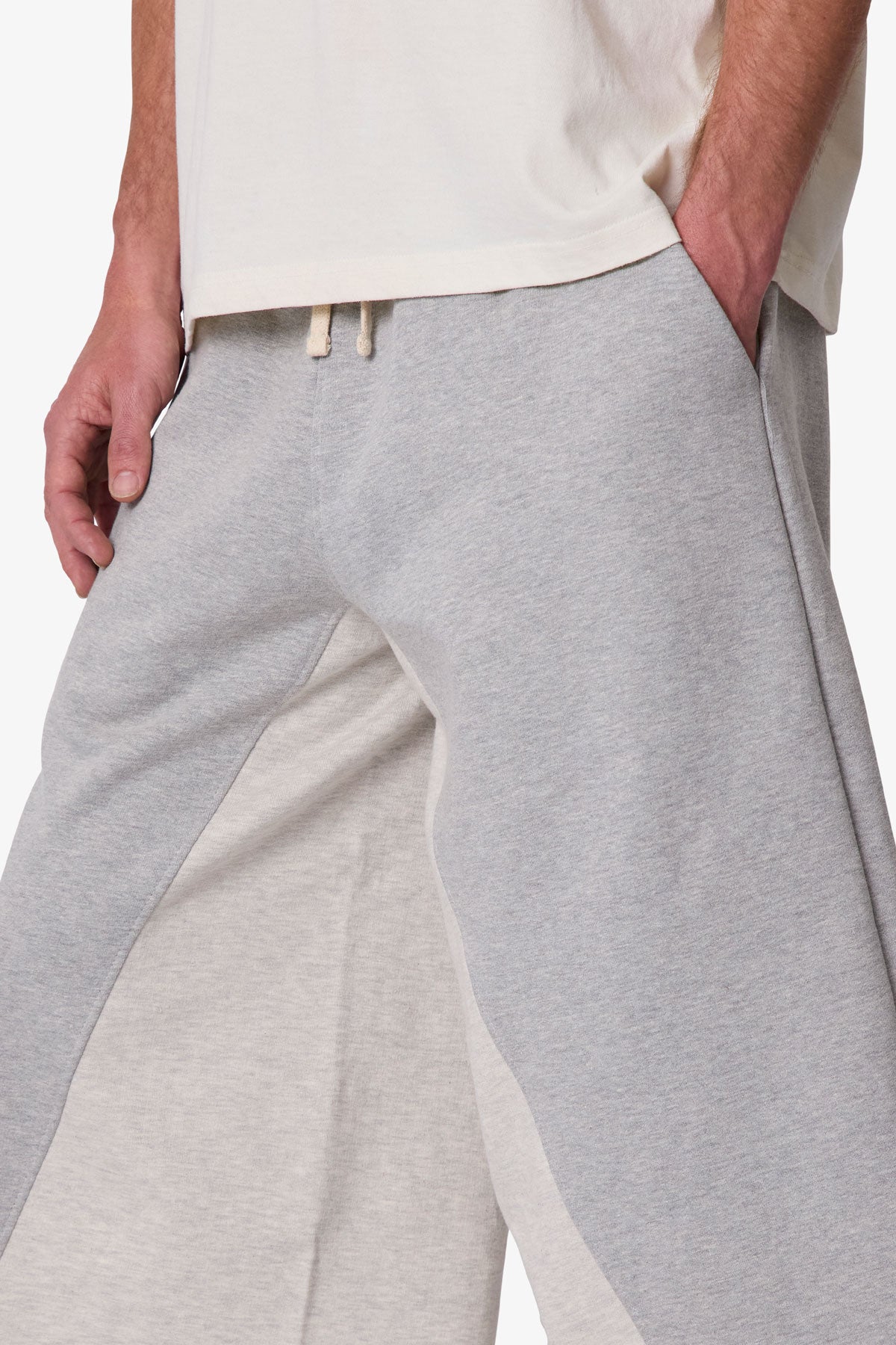 Extra Long Paneled Sweatshorts - Heather Grey