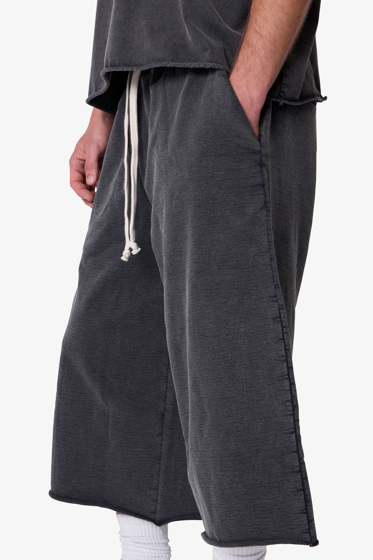 Extra Long Sweatshorts - Washed Black
