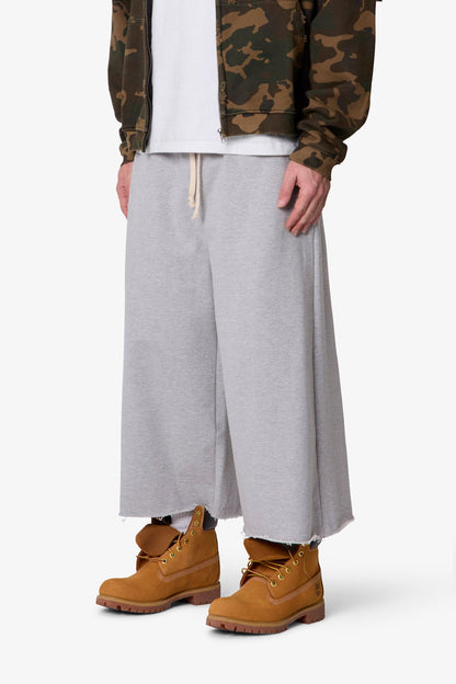 Extra Long Terry Sweatshorts - Heather Grey