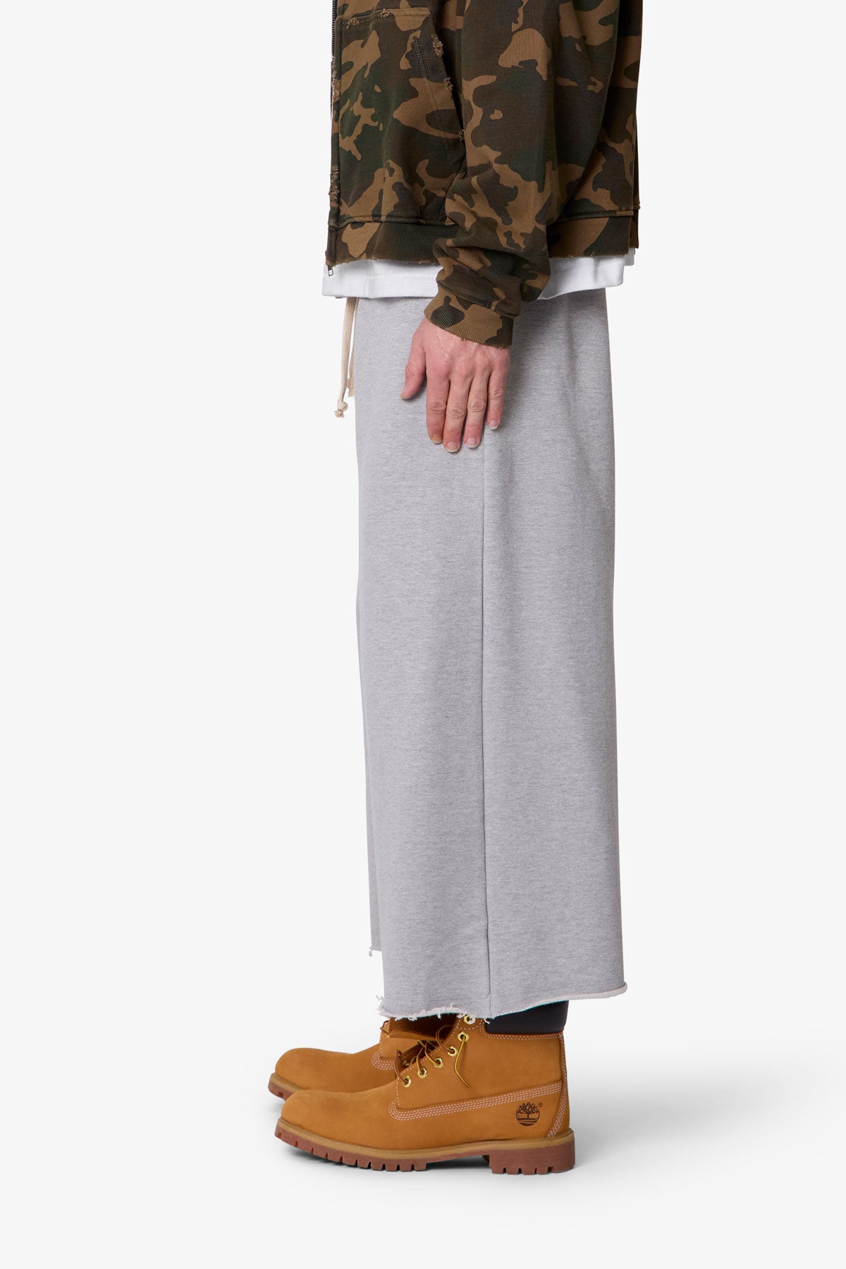 Extra Long Terry Sweatshorts - Heather Grey