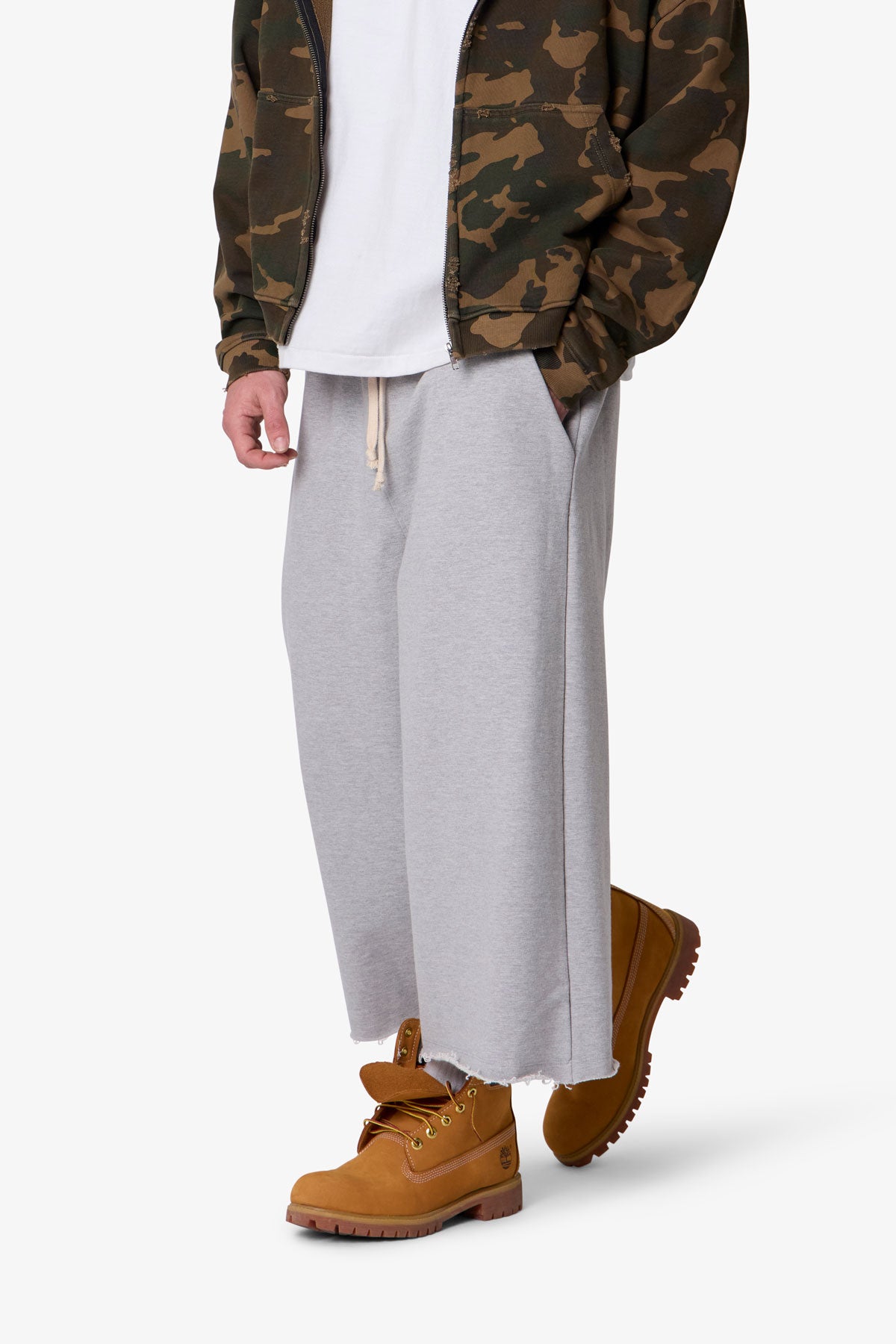 Extra Long Terry Sweatshorts - Heather Grey