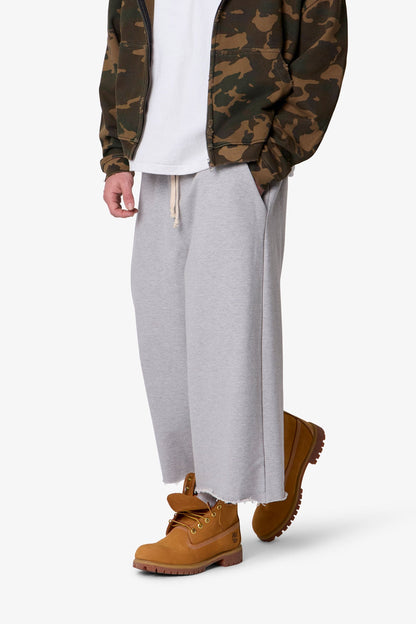 Extra Long Terry Sweatshorts - Heather Grey