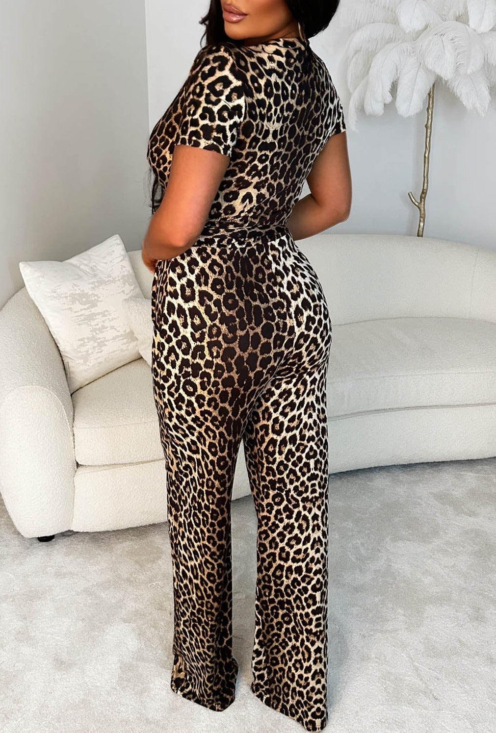 Into The Wild Brown Leopard Print Jumpsuit