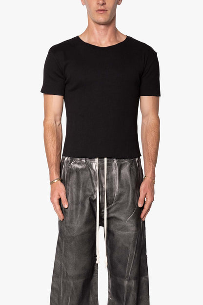 Fitted Ribbed Tee - Black
