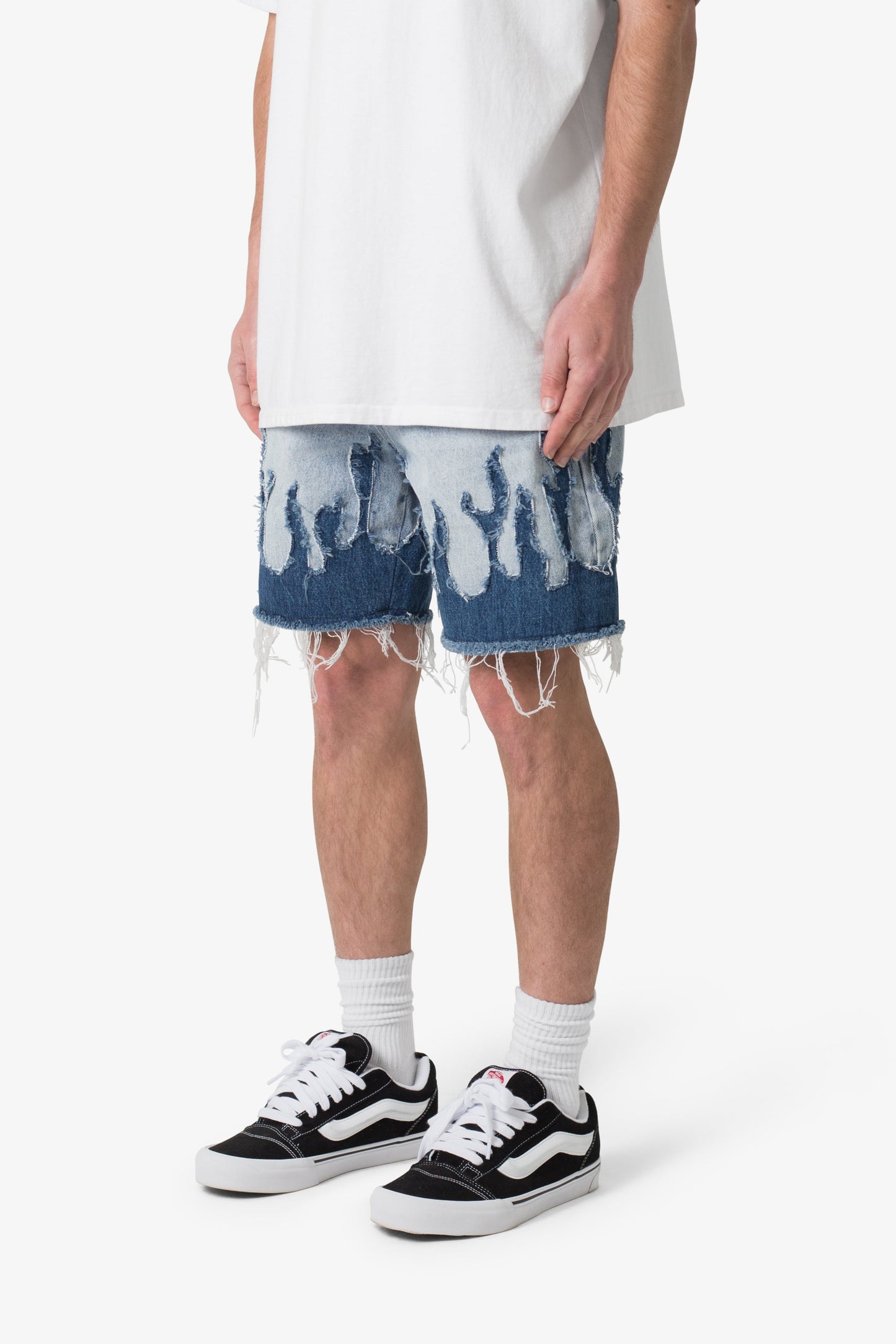 Flame Denim Shorts - Blue