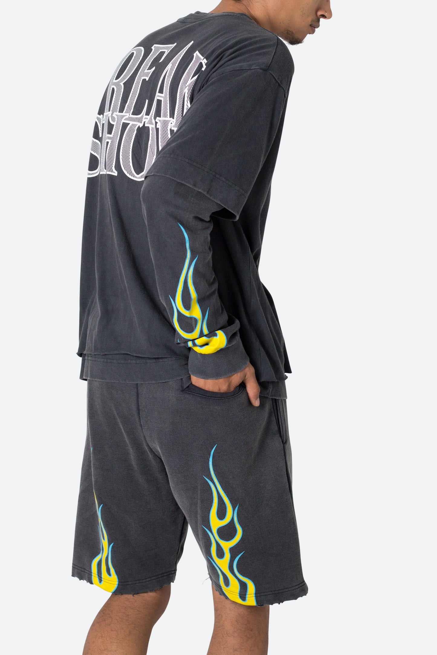 Flame Double Layer L/S Tee - Black