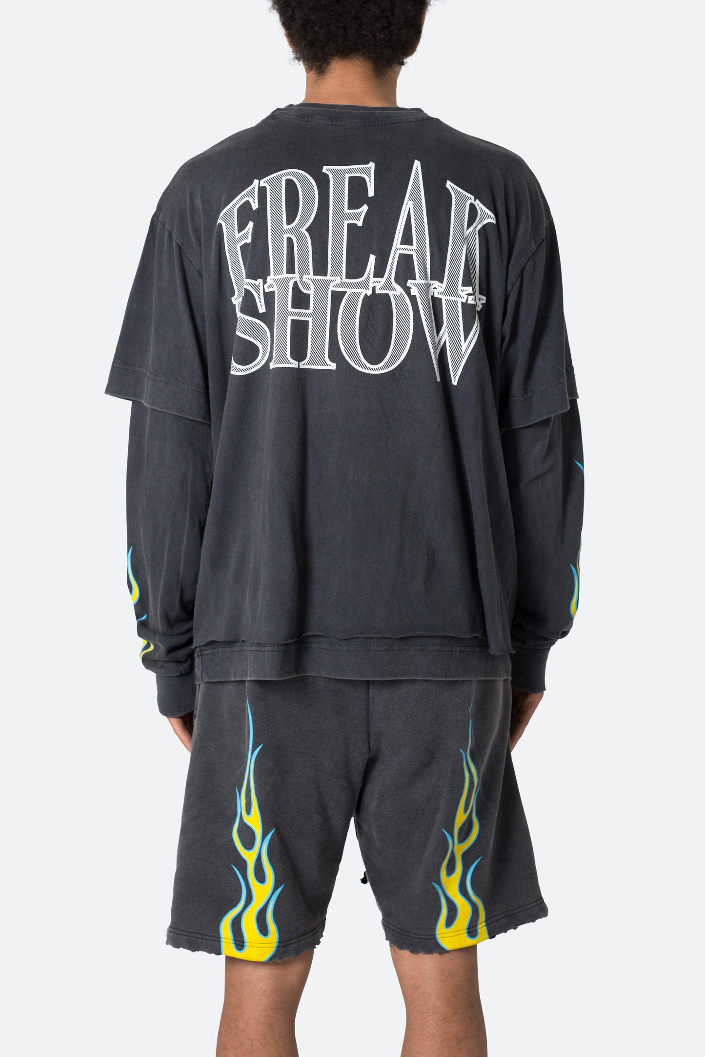 Flame Double Layer L/S Tee - Black