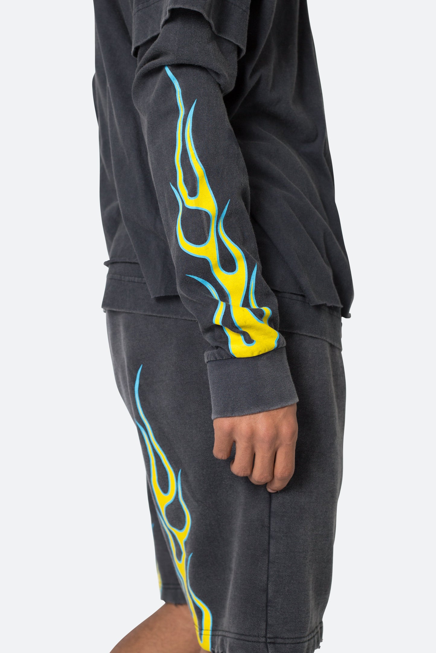 Flame Double Layer L/S Tee - Black