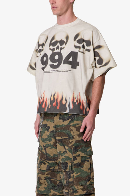 Flame Skull Tee - Off White