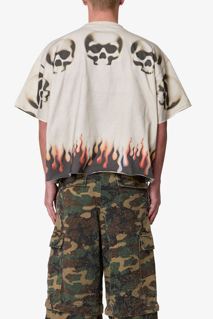 Flame Skull Tee - Off White