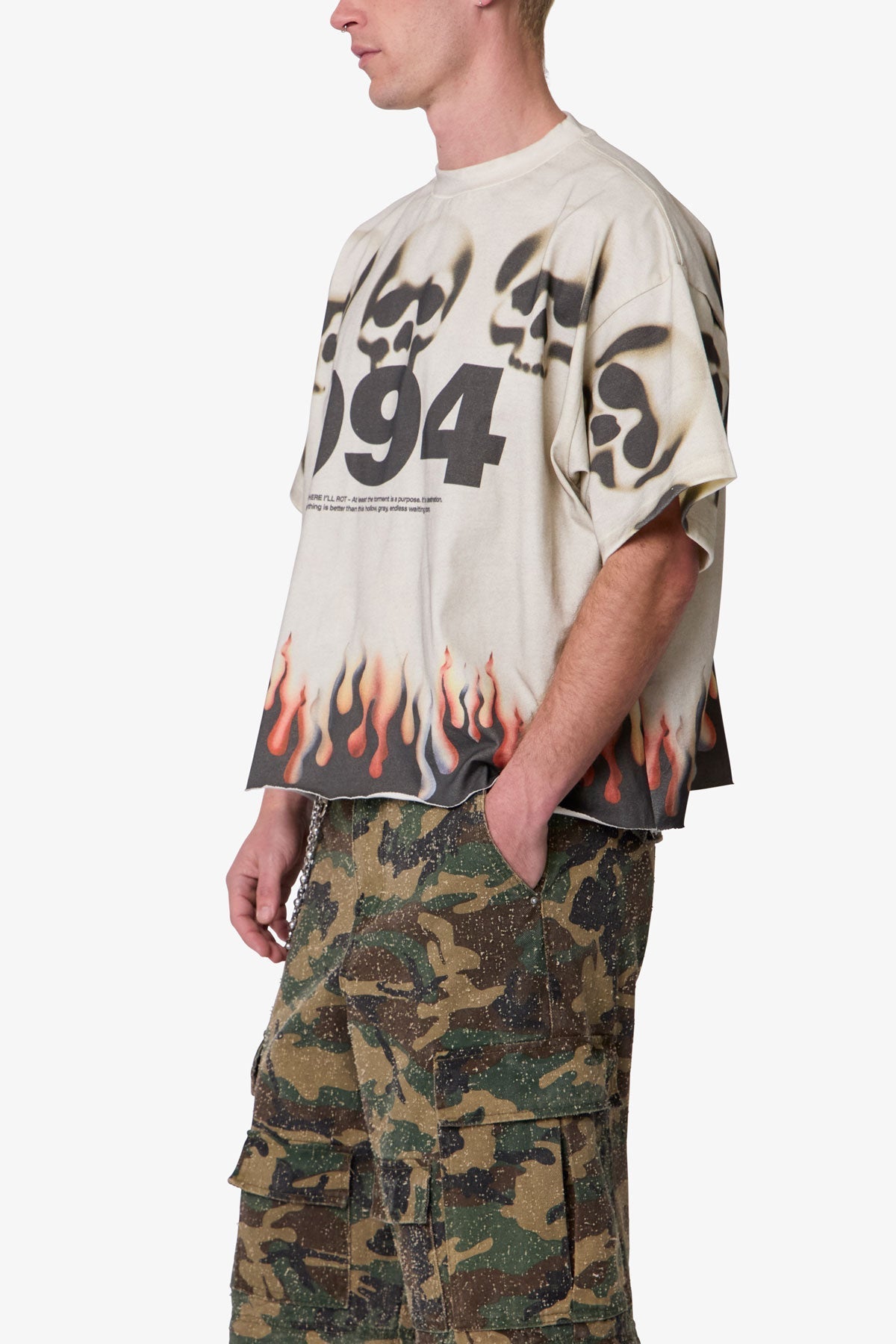 Flame Skull Tee - Off White