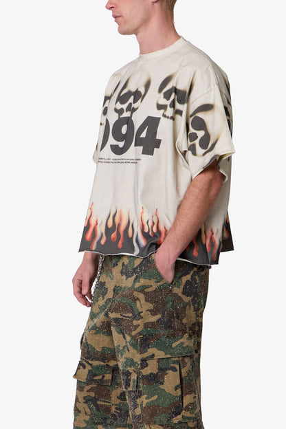 Flame Skull Tee - Off White