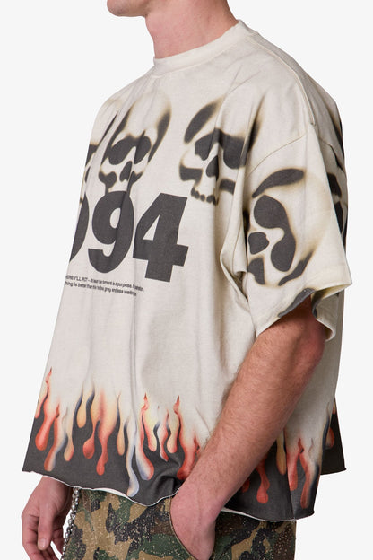 Flame Skull Tee - Off White