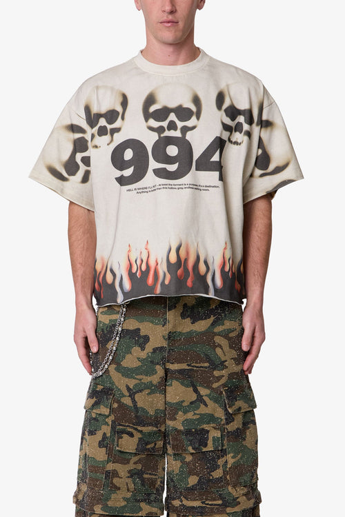 Flame Skull Tee - Off White