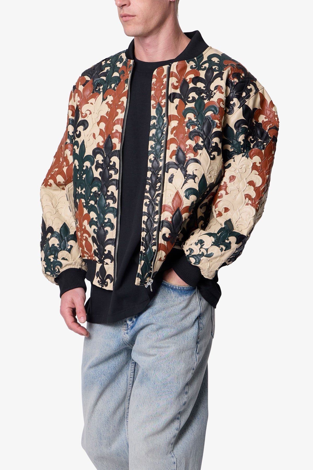 Fleur De Lis Bomber Jacket - Multi