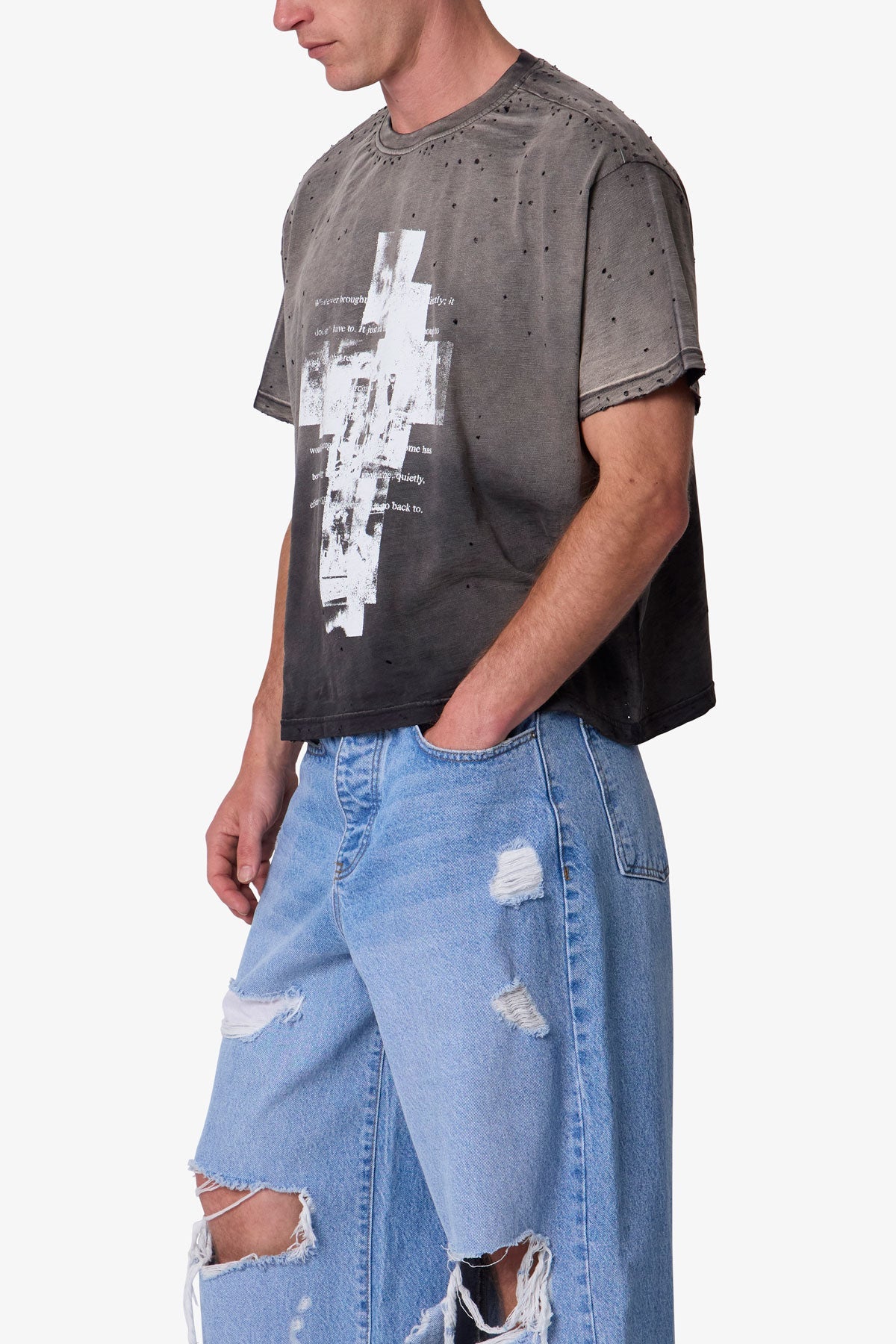 Fractured Tee - Washed Black
