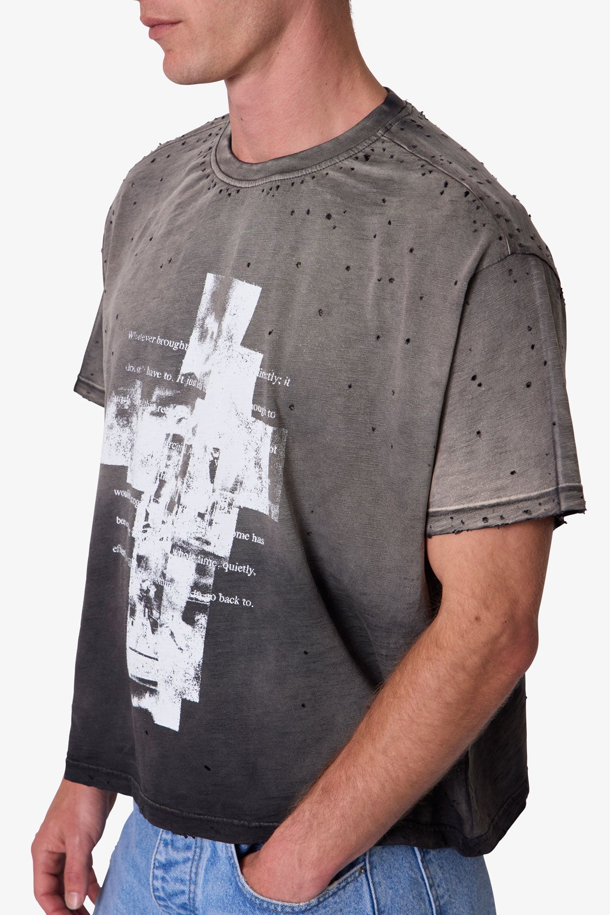 Fractured Tee - Washed Black