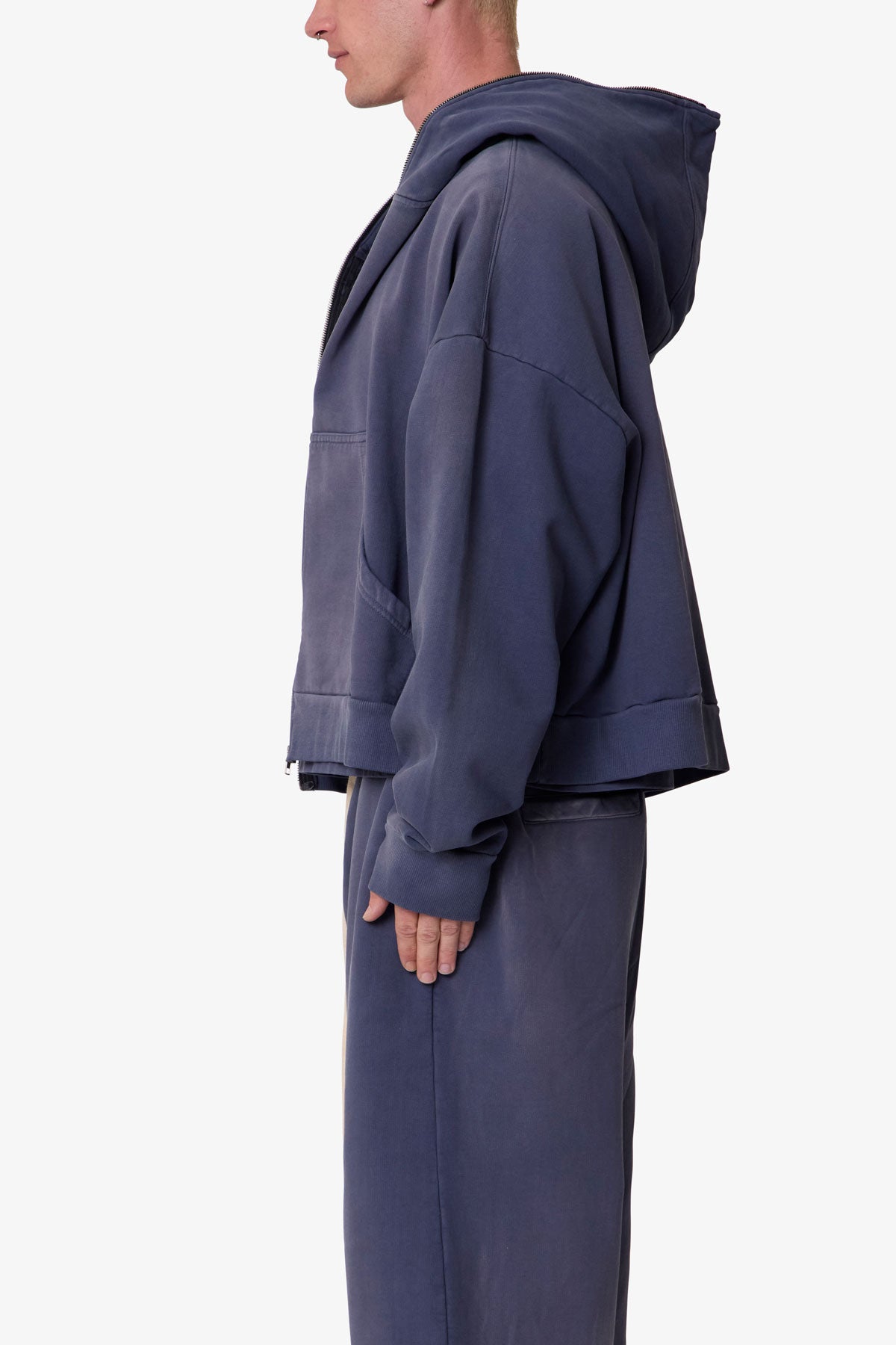 Full Zip Hoodie - Washed Navy
