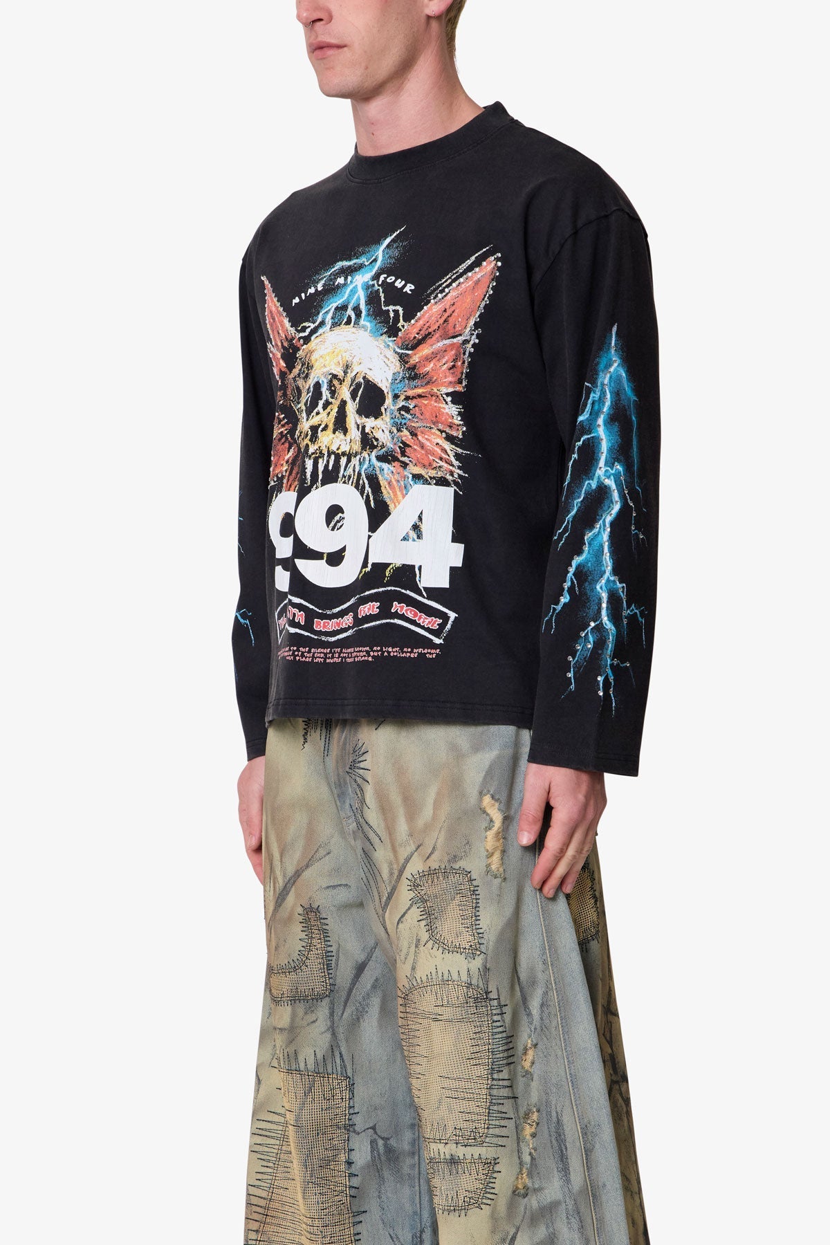 Gem Skull L/S Tee - Black