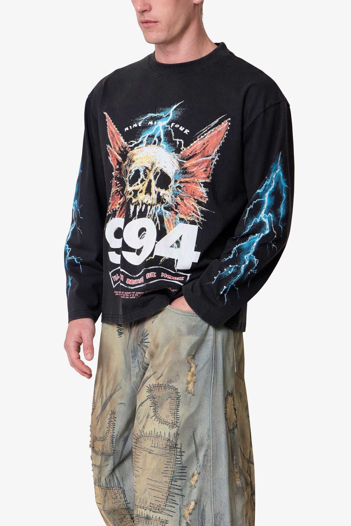 Gem Skull L/S Tee - Black